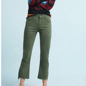 MOTHER Insider Crop Step-Hem Fray Jeans in Fatigue